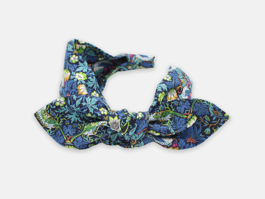 Side Bow Headband - Liberty Strawberry Thief J Print