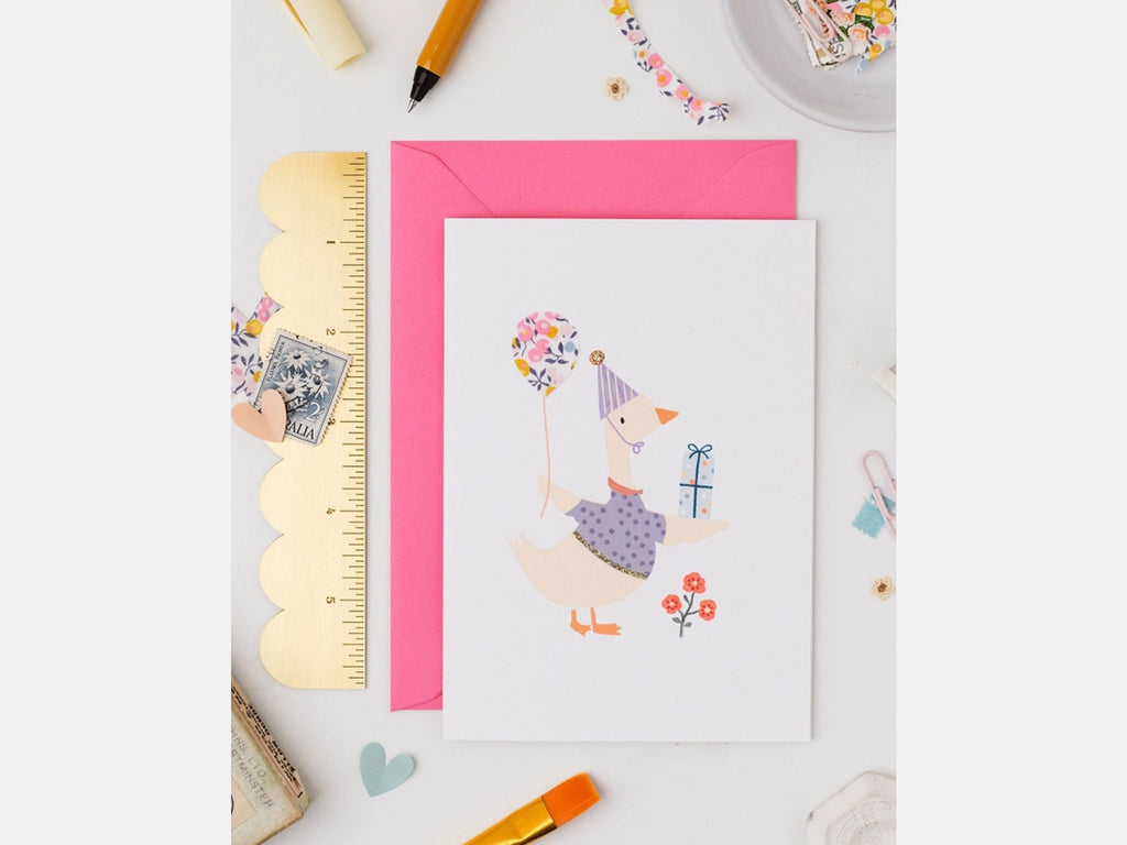 Goose Birthday Card - Liberty Wiltshire Bud Print