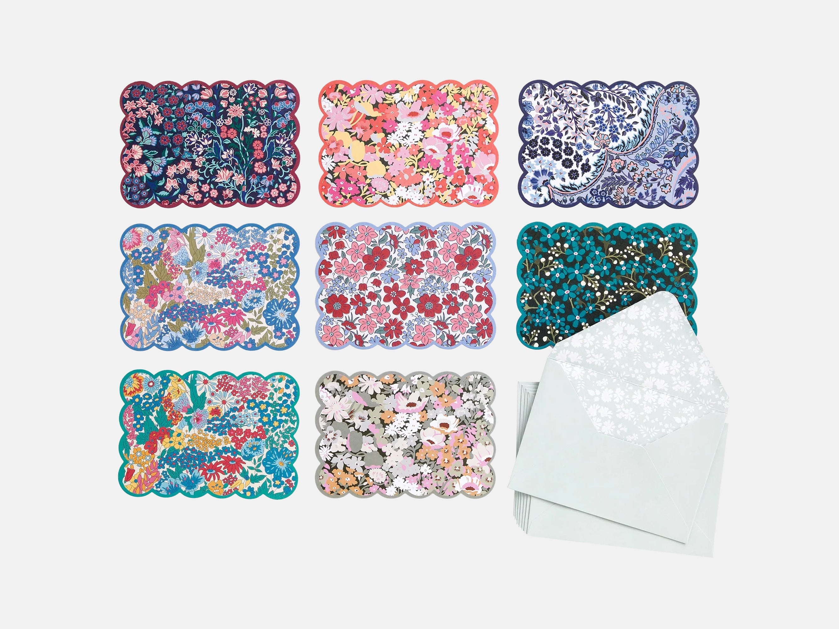 Liberty Scalloped Shaped Notecard Set