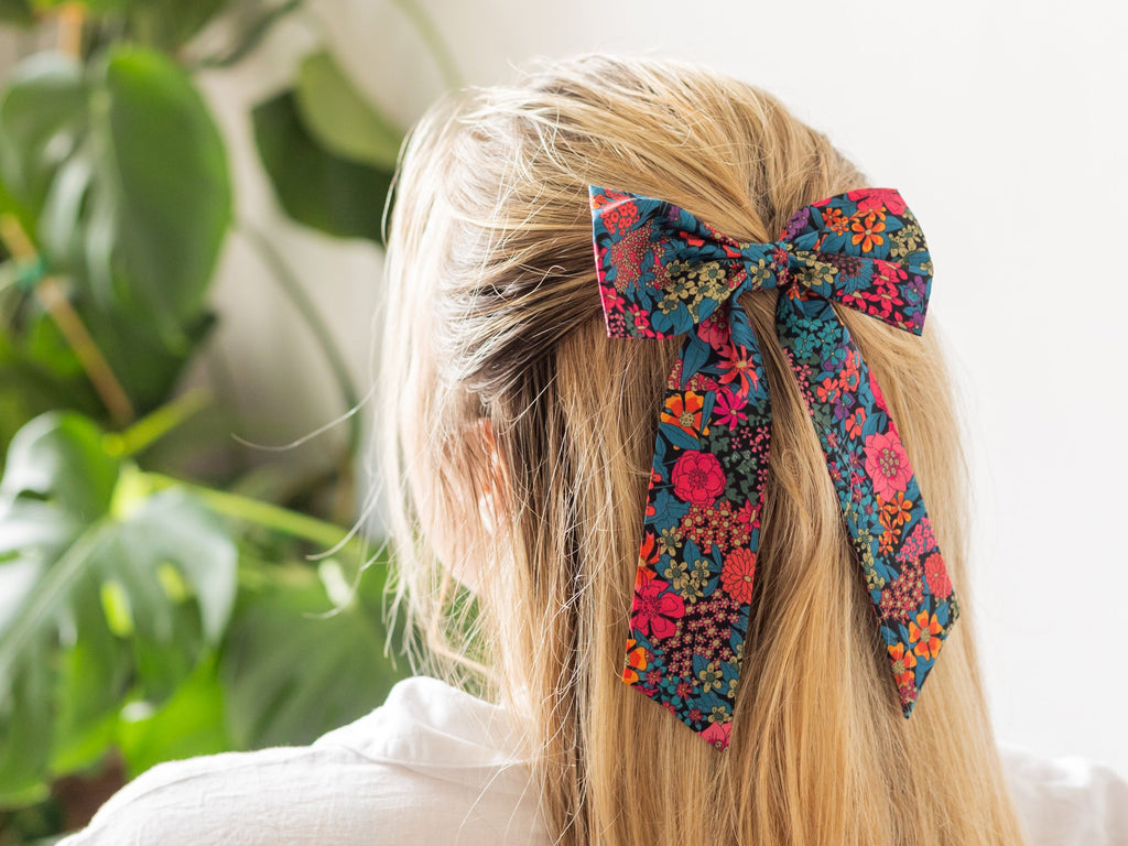 Large Bow Hair Clip - Liberty Emma and Georgina N Print