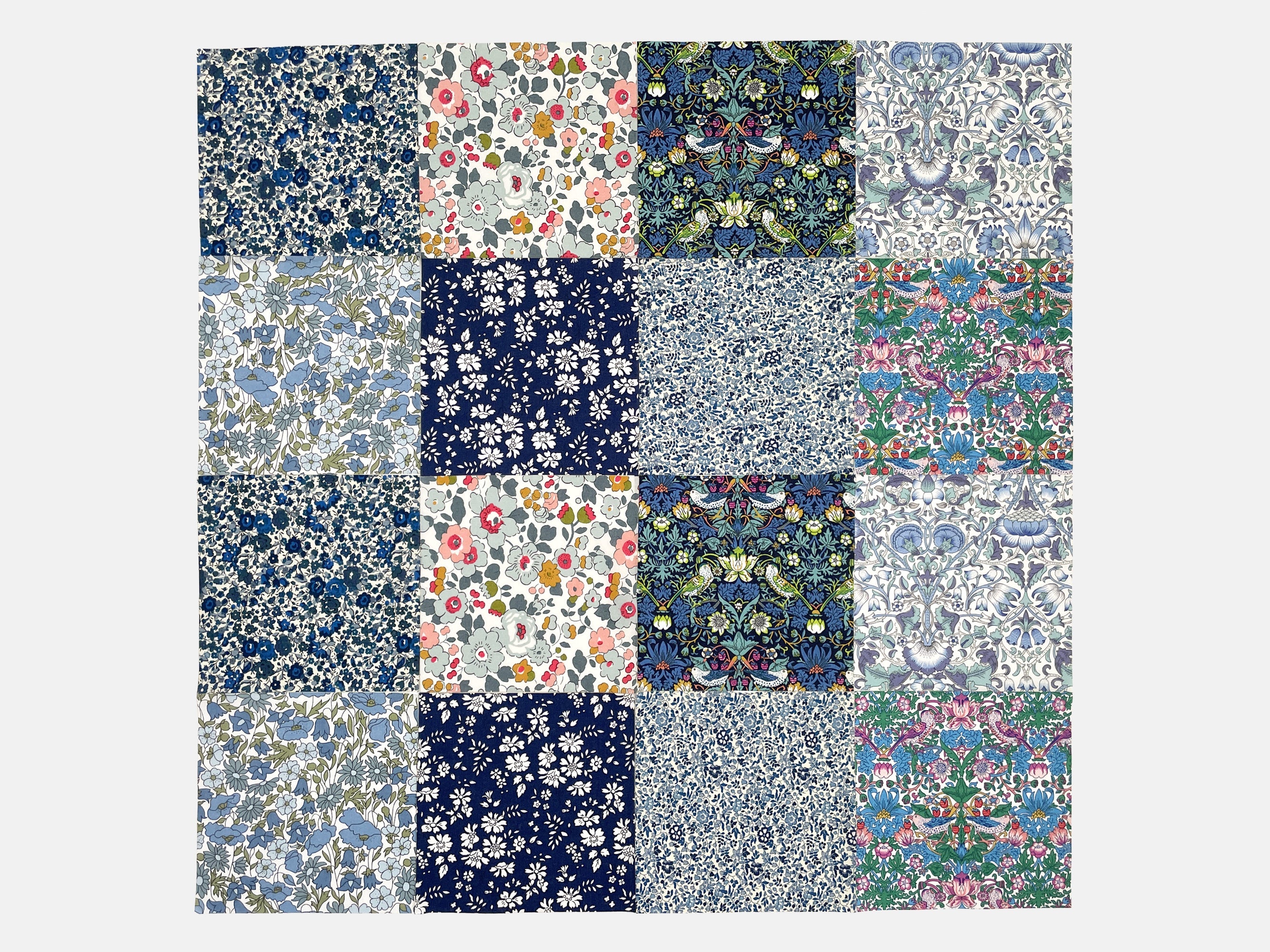 Liberty Fabrics Tana Lawn™ Cotton 5" Blue Charm Squares, Pack of 16