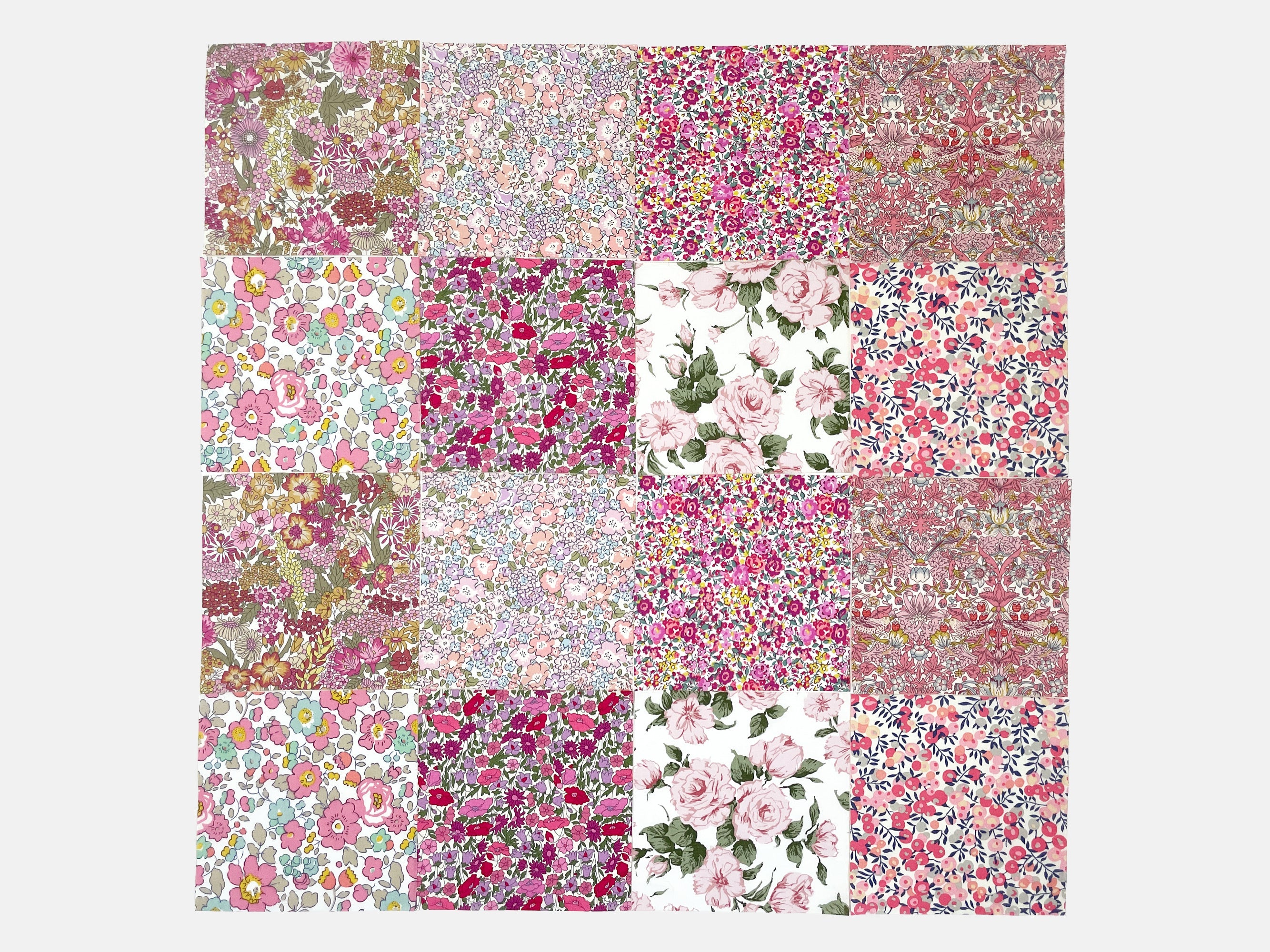 Liberty Fabrics Tana Lawn™ Cotton 5" Pink Charm Squares, Pack of 16