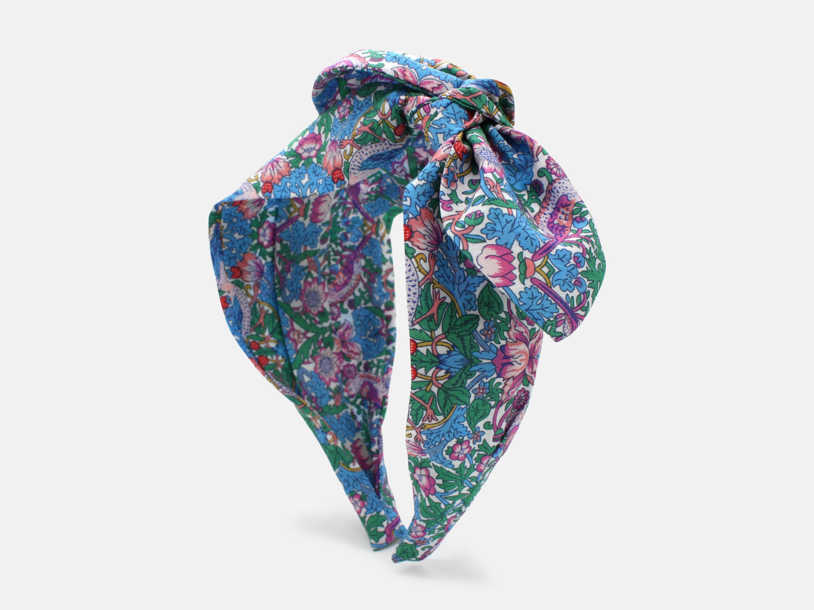 Side Bow Headband - Liberty Strawberry Thief Spring F Print