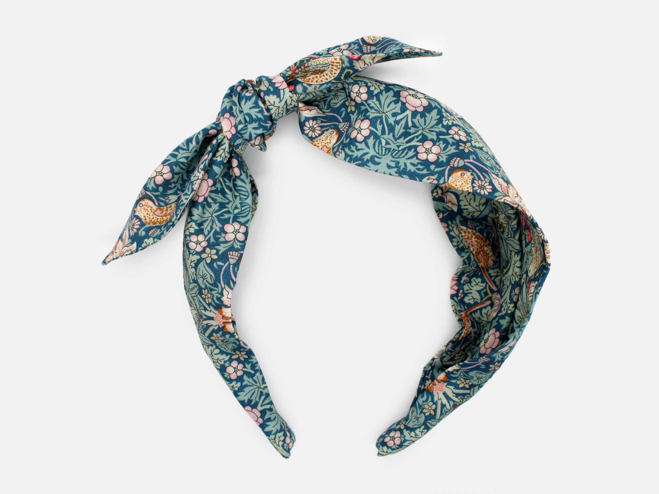 Side Bow Headband - Liberty Strawberry Thief P Print