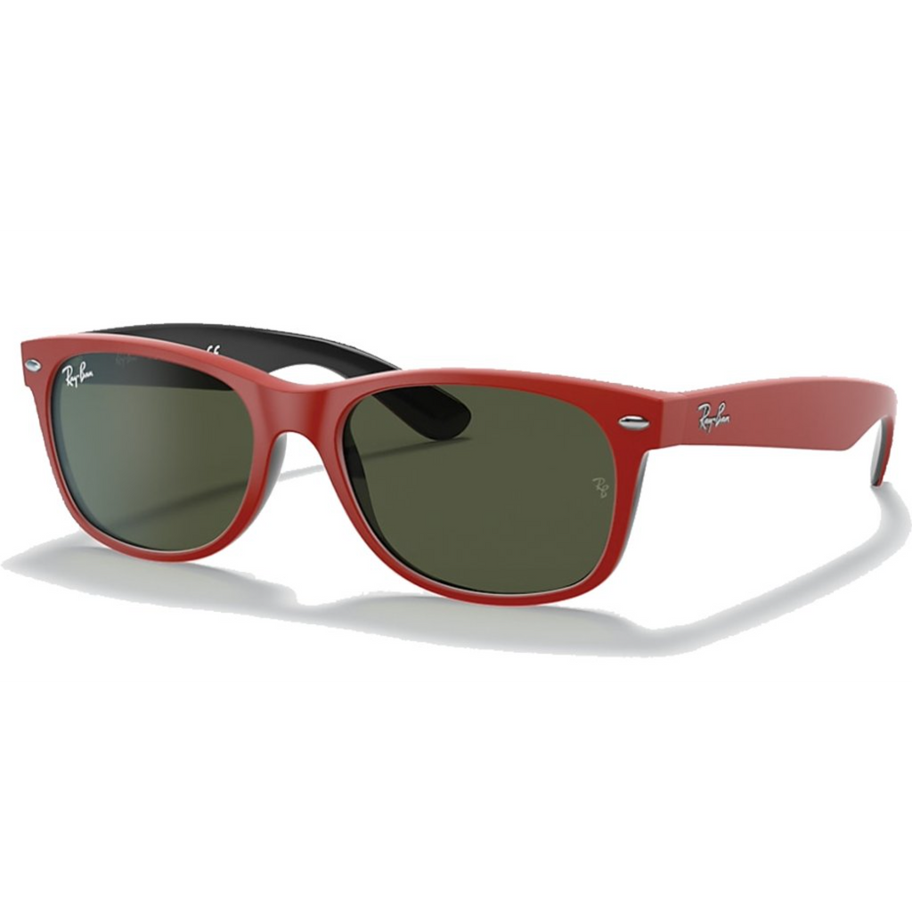 RAYBAN - NEW WAYFARER | Rubber Red on Black w/ Green