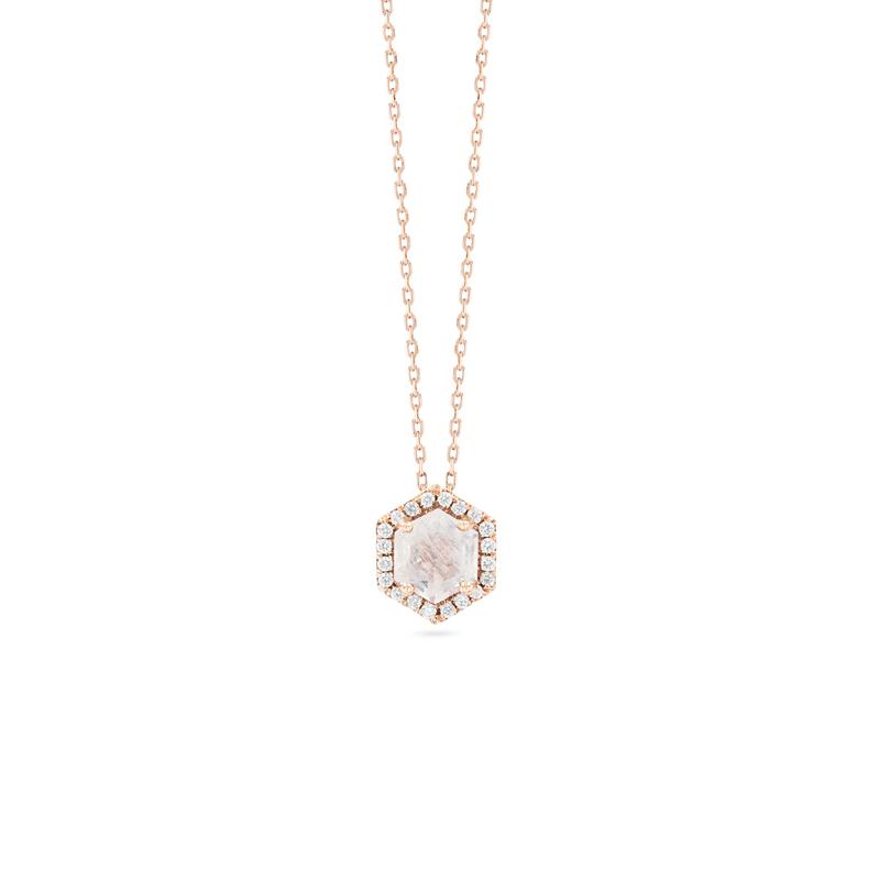 Rainbow Moonstone Poppy Necklace