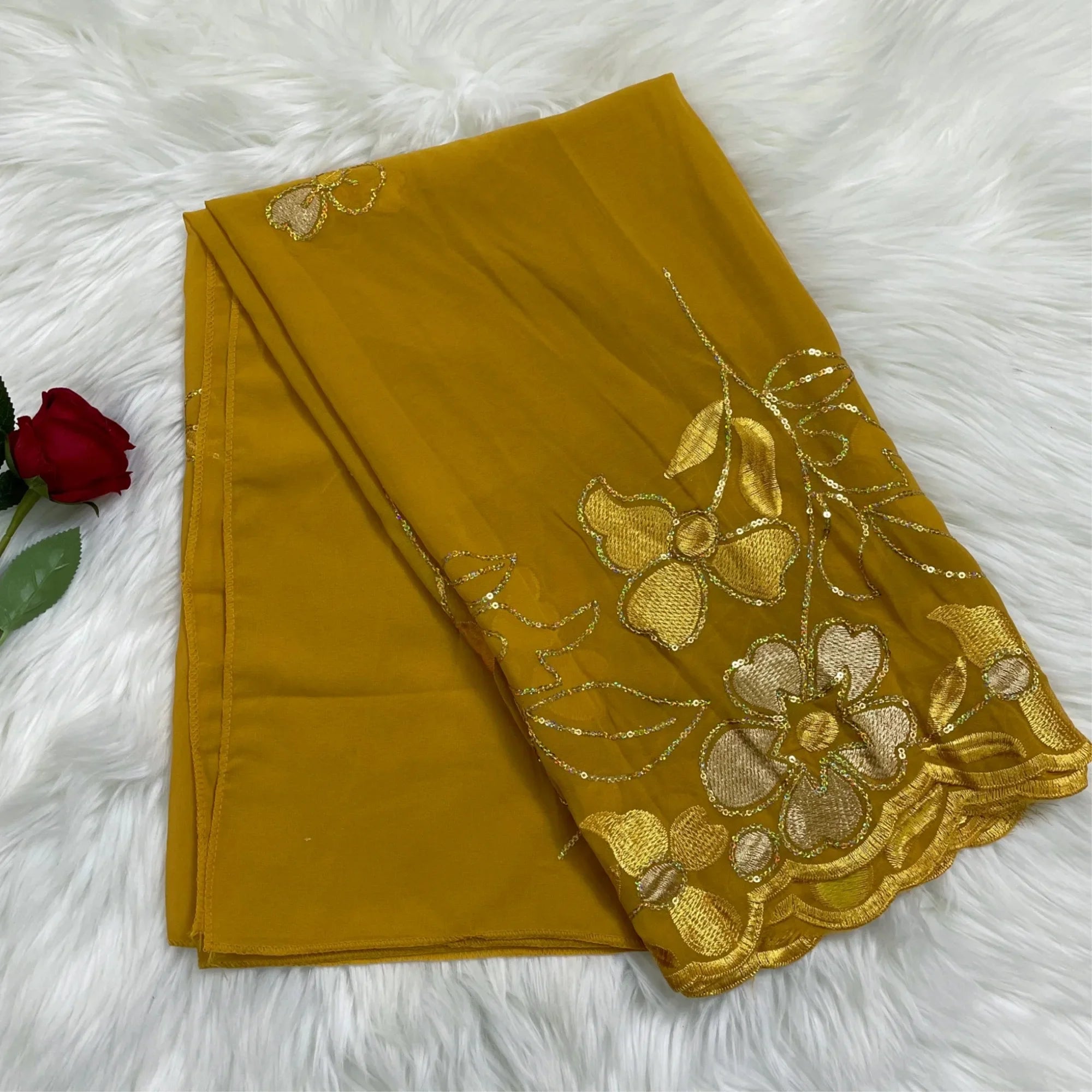 2023 Latest African Spring Women Scarf Chiffon Sequin Embroidered Ramadan Hijab Shawl Fashionable Casual Diamond  Headscarf