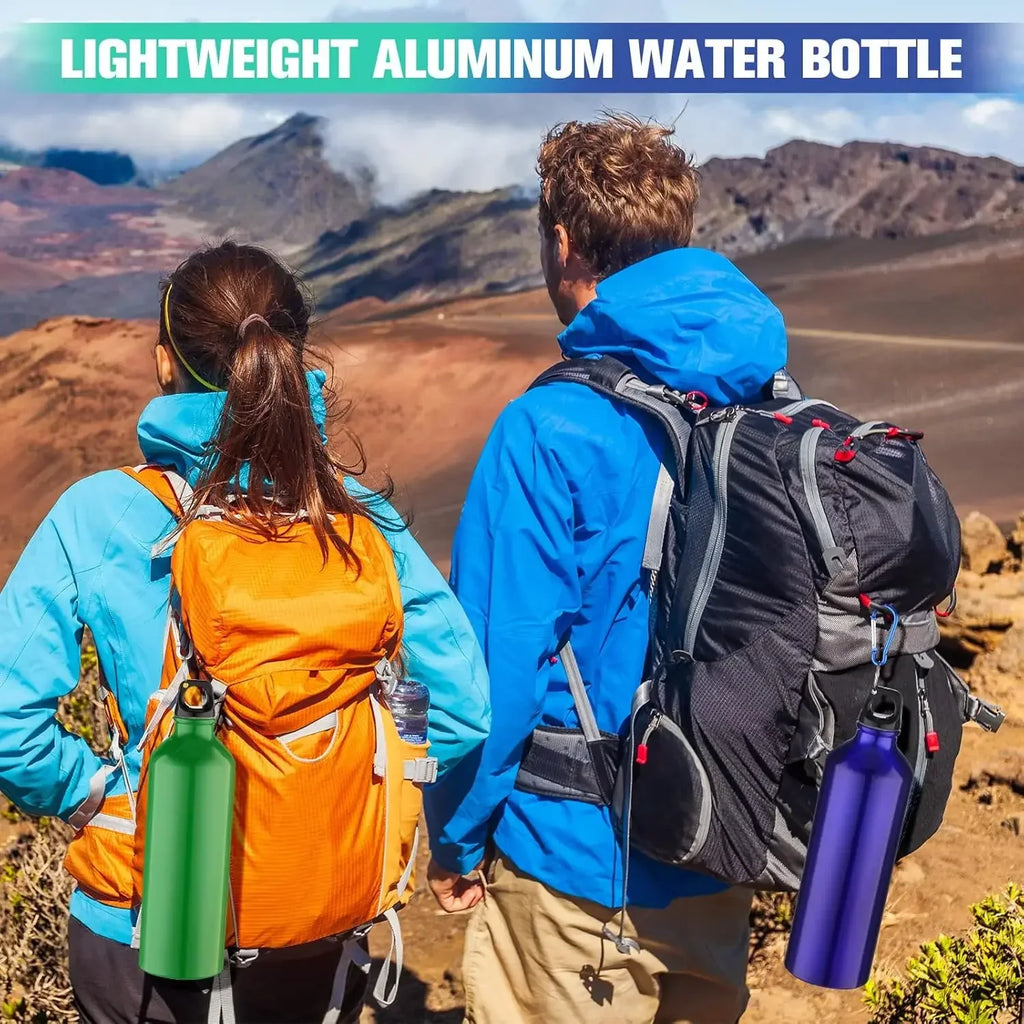 500ml 750ml Gradient Aluminum Water Bottle Large Capacity Gym Outdoor Sports Flask Leakproof Portable Gift Drinkware