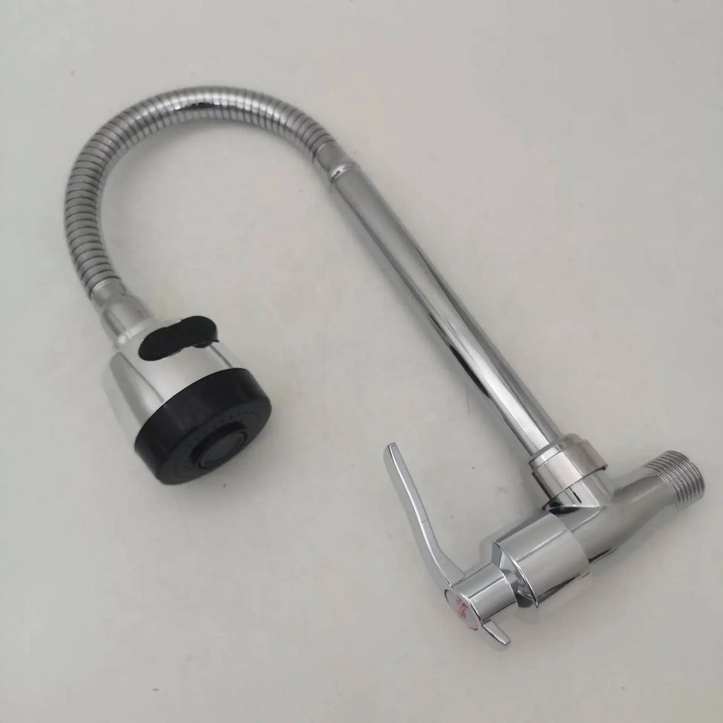 360° Kitchen Wall Mounted Faucet Single Cold Universal Vegetable Basin Faucet Bathroom Stainless Steel Sink Balcony Faucet