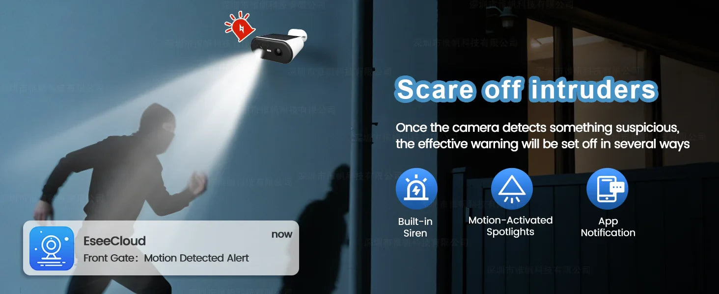 2K Solar Security Camera WIFI Wireless 2.4/5GHz DualBand Outdoor Camera IP65 Waterproof  AI PIR Motion Surveillance Battery Cam