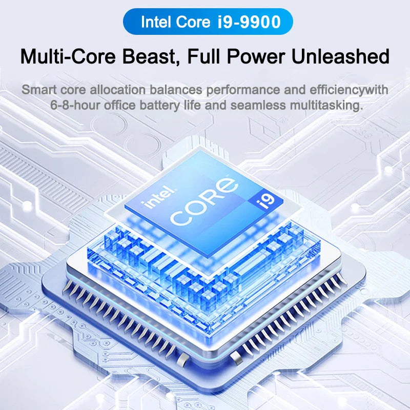 2026 NEW Intel Core i9 9900 14.1 Inch Laptop 32GB RAM 2TB SSD Windows 11 Ultra Slim Gaming Gamer Office Notebook 1920x1080