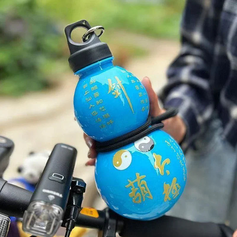 dailyLarge Capacity Outdoor Water Bottle 1000ML Gourd Shape Lightweight Portable Cup for Camping Travel and Daily Hydration