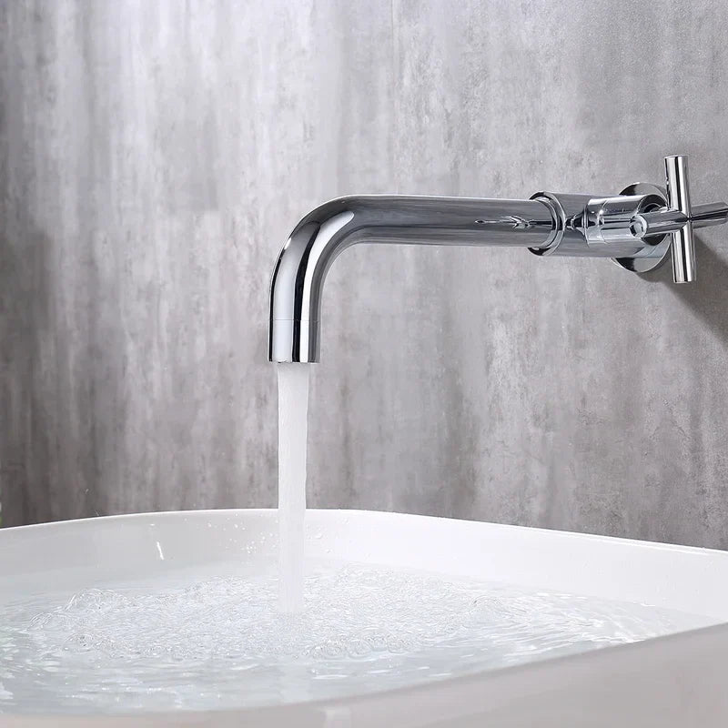 Bathroom Wall Mounted Long Mop Pool Faucet Single Cold Brass Basin Faucet Balcony Wash Basin Tap Black Brushed Gold Water Taps