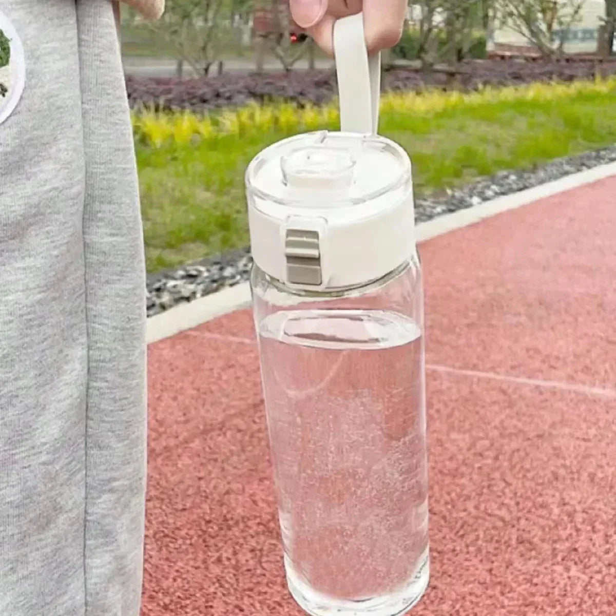1 portable sports and fitness large capacity transparent cup, suitable for outdoor use, travel, and office essential water bottl