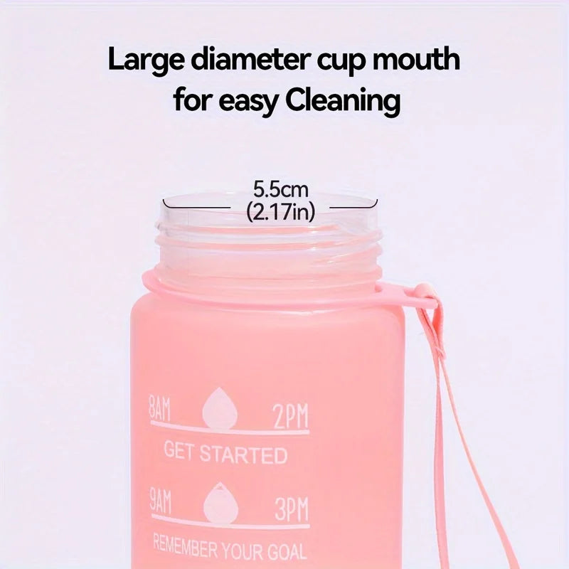 700ml Sports water Bottle High Temperature Resistant Graduated Straw Cup Rainbow Frosted Progressive Color Water Cup Plastic Cup