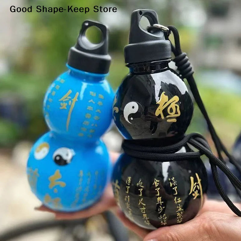 dailyLarge Capacity Outdoor Water Bottle 1000ML Gourd Shape Lightweight Portable Cup for Camping Travel and Daily Hydration