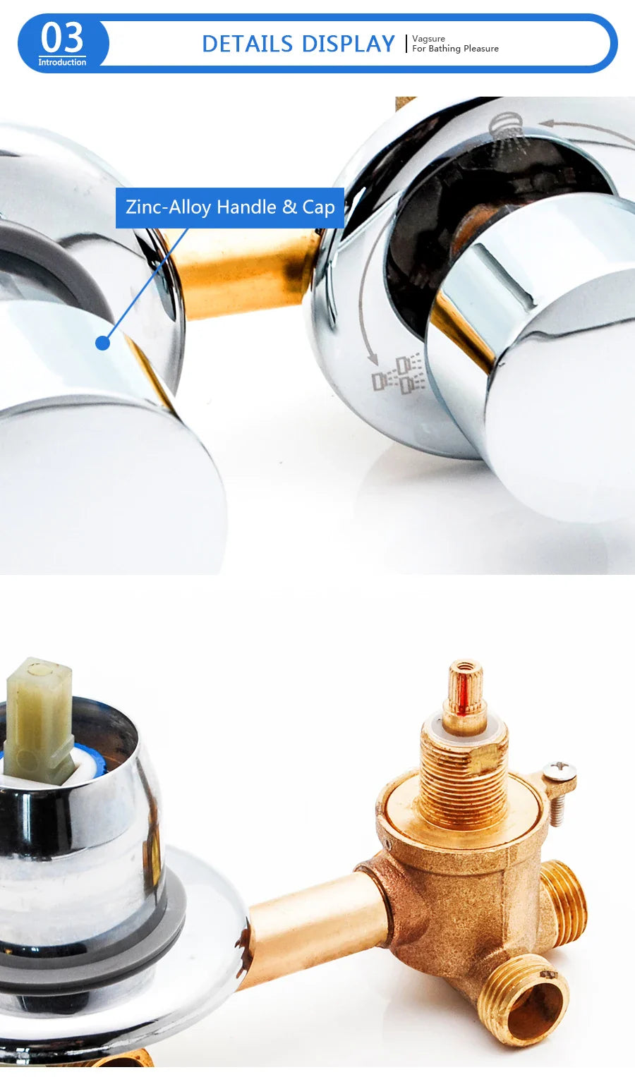 2/3/4/5 Ways Water Outlet Screw Thread Center Distance 10cm  Mixing Valve Brass Bathroom Shower Mixer Faucet Tap Cabin