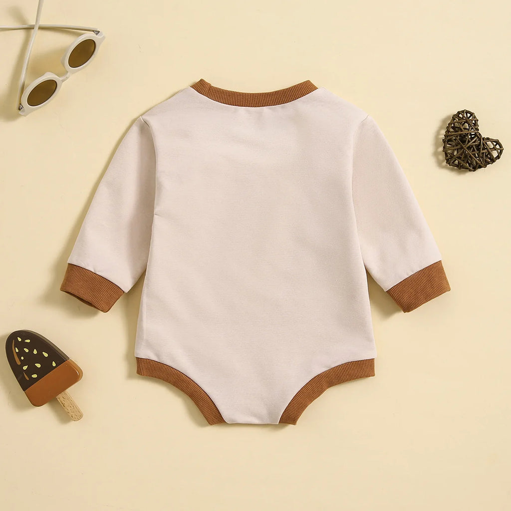 0-18M Newborn Baby Boys Girls Letters Print Playsuits Cotton Casual Long Sleeve Romper Spring Fall Toddler Infant Kids Clothing