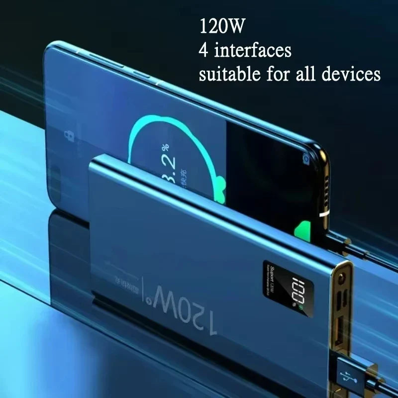 3C Certified 80000mAh 120W Super Fast Charge Power Bank Digital Display Portable for iPhone Xiaomi Fast Delivery
