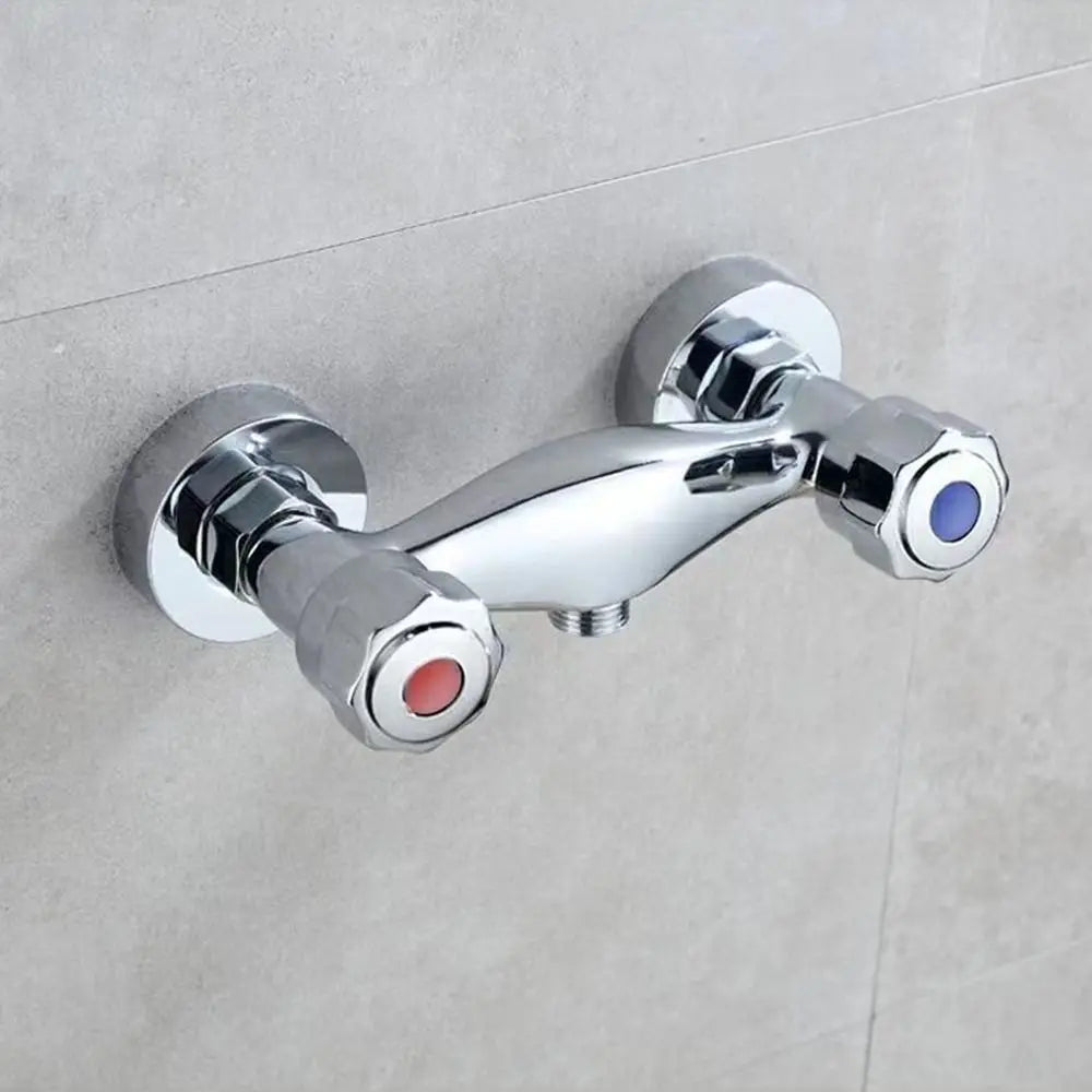 Durable Metal Out Water Inlet Valve Double Control Hot and Cold Double Shower Faucet Valve Wall Mounted Diverter Valve