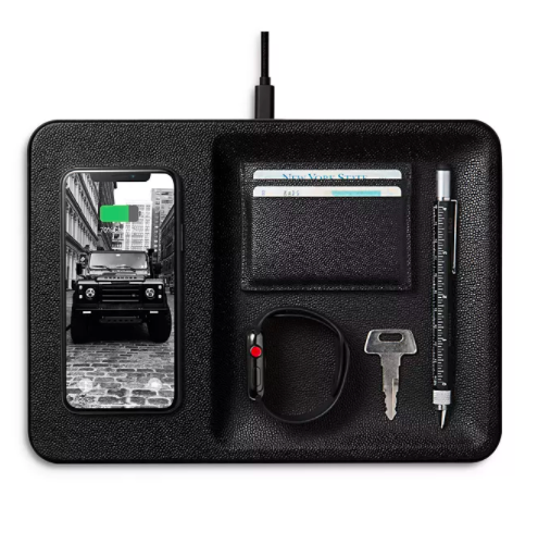Catch:3 Leather Wireless Charging Pad and Organizer
