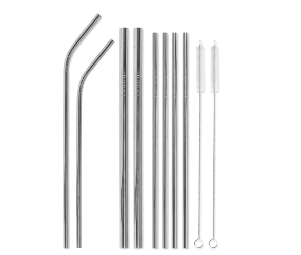 "Sip, Sip, Hooray" - Stainless Steel Straw Set