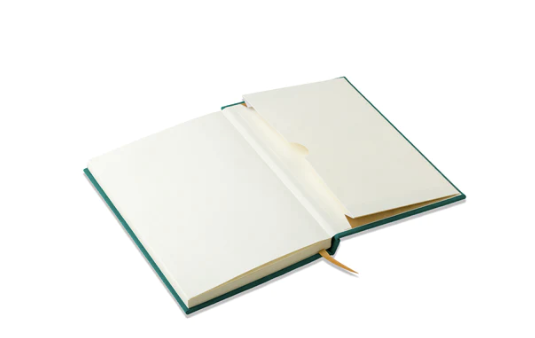 Hard Cover Suede Cloth Journal With Pocket - Linear Boxes