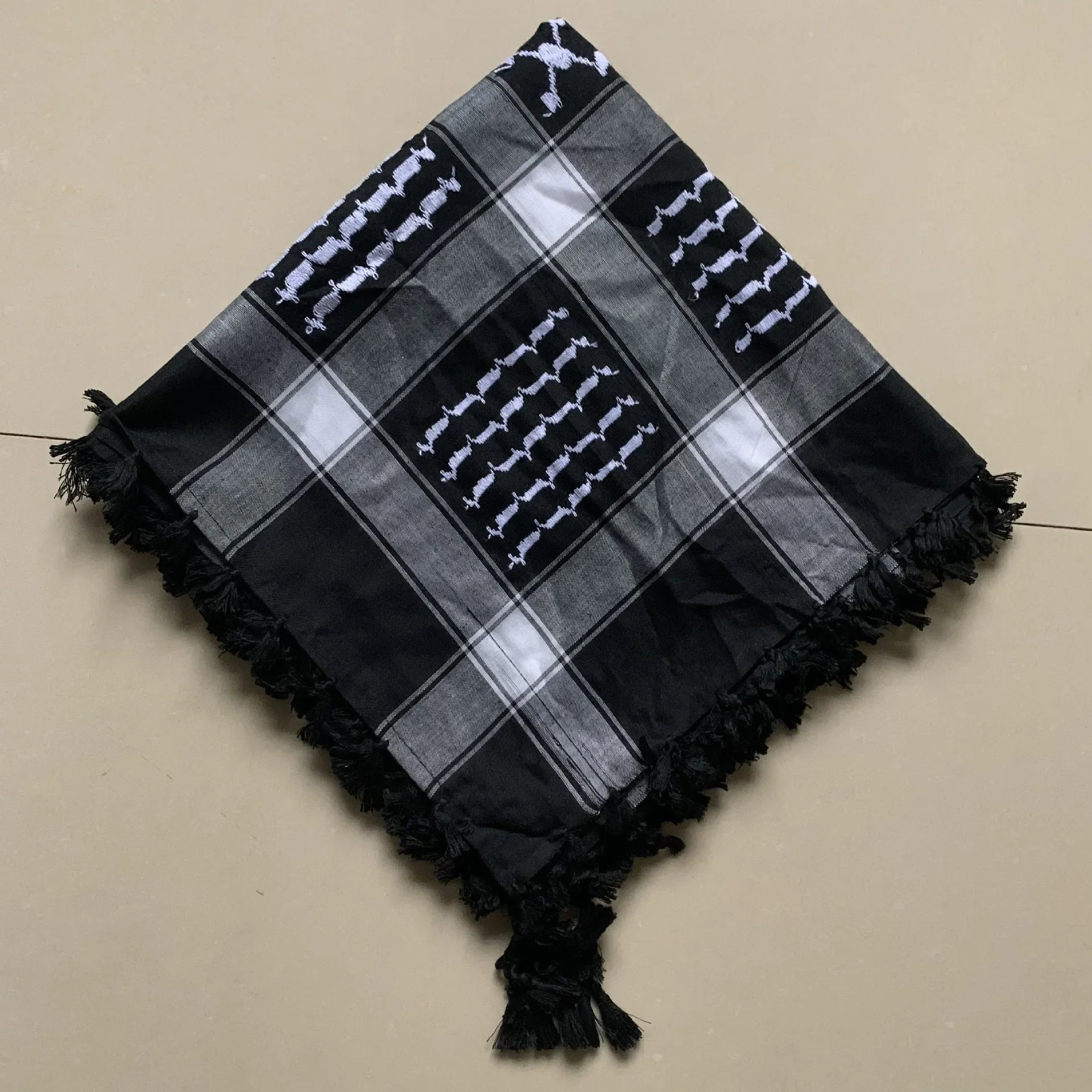 Arab Scarf Shawl Keffiyeh Wrap Shemagh Scarf Mask Cycling Shawl Neck Cover Man Woman Hiking Sunshade Head Wrap