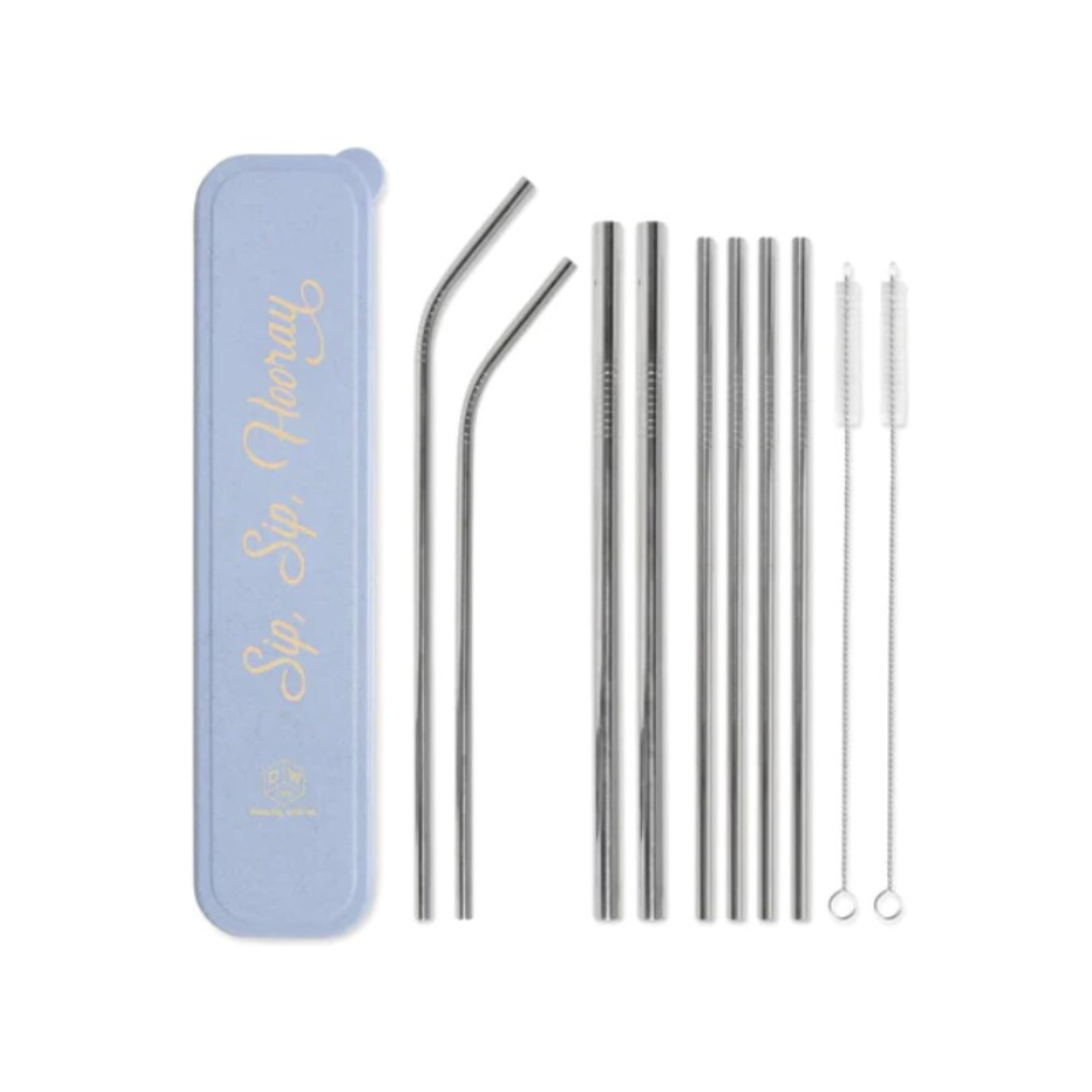 "Sip, Sip, Hooray" - Stainless Steel Straw Set
