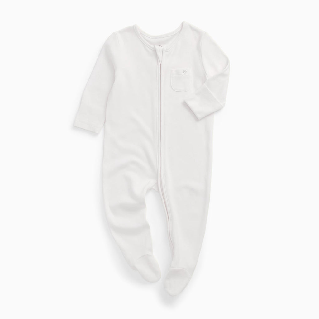 Clever Zip Sleepsuit - White