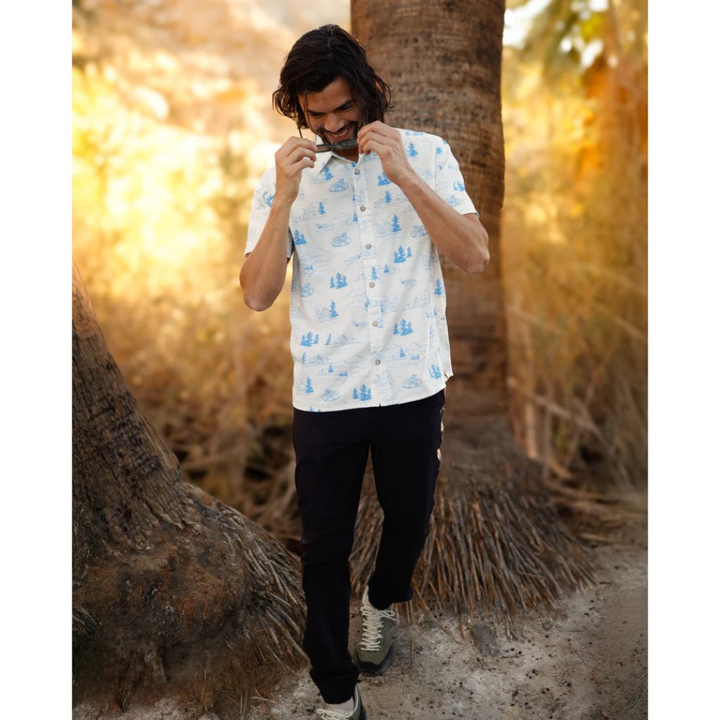 TENTREE - REDWOOD SHIRT | White Oak Heather/Lake Sasquatch