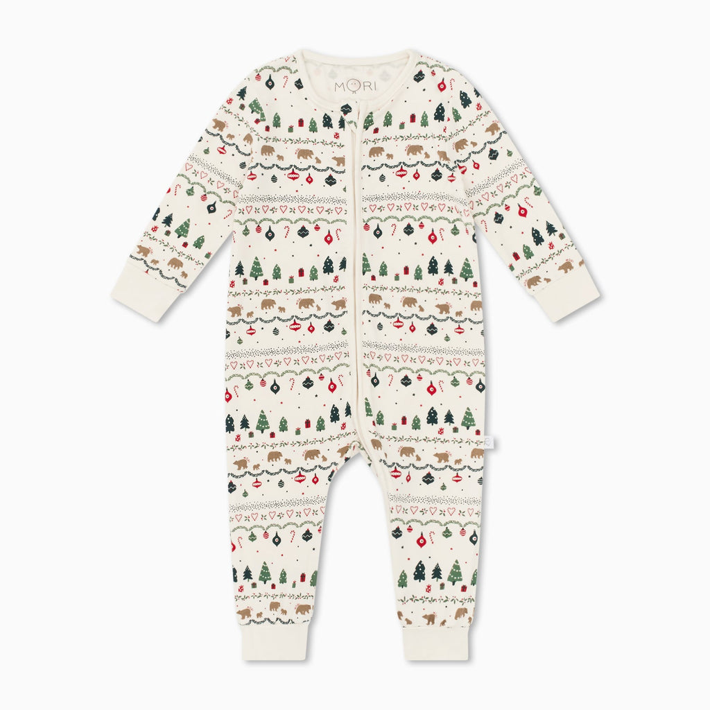 Festive Fair Isle Clever Zip Sleepsuit