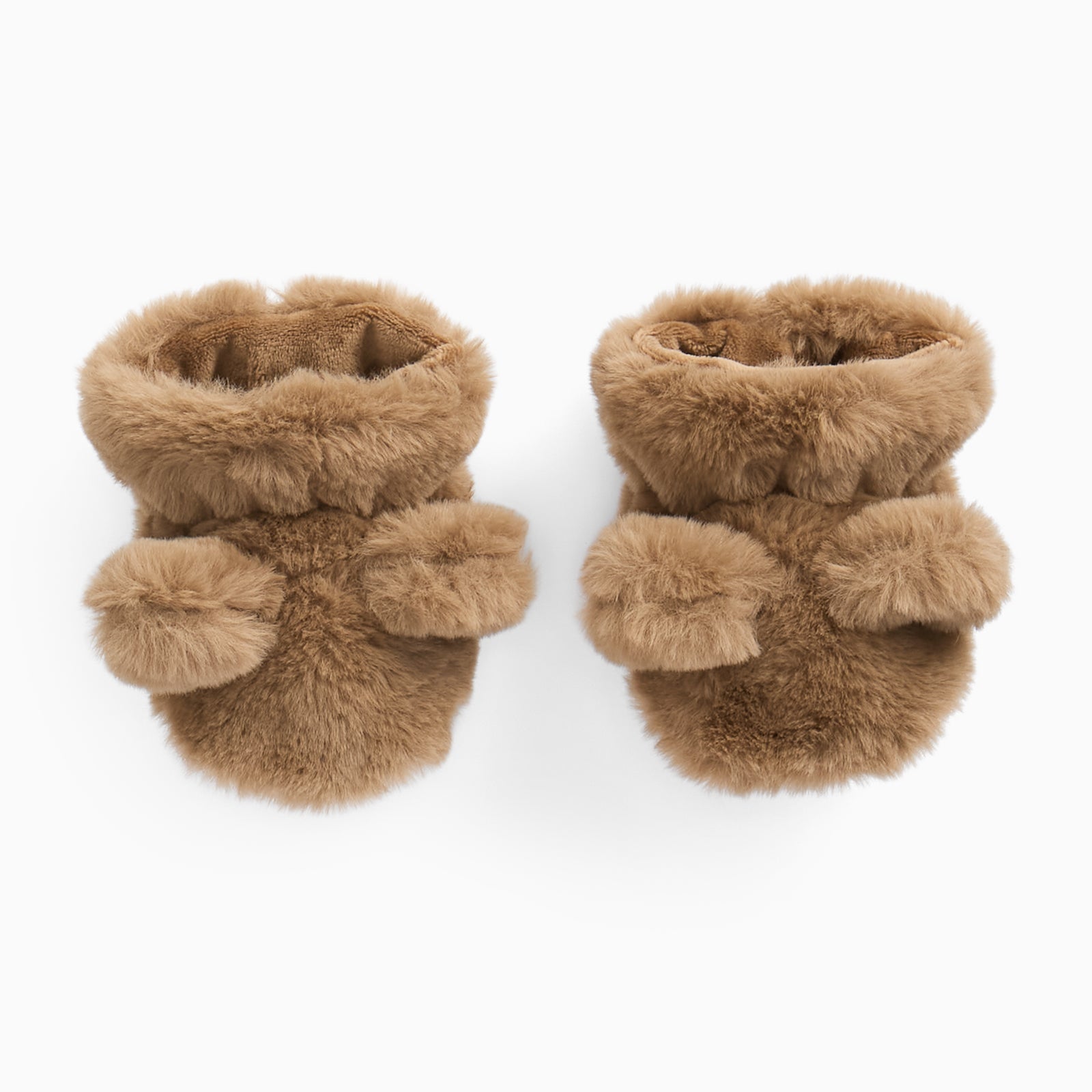 Brown Bear Faux Fur Booties