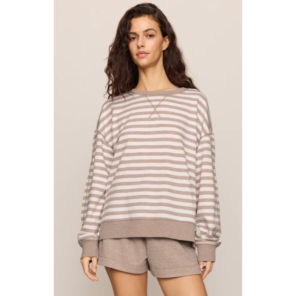 Z SUPPLY - EVERYDAY FRENCH TERRY STRIPED CREW | Heather Ash