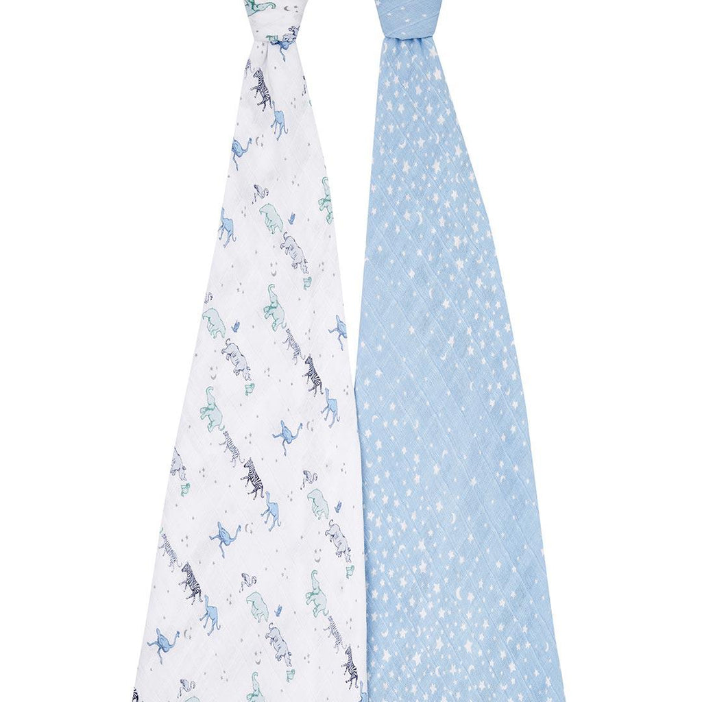 aden + anais Boutique Cotton Muslin Swaddles - 2 Pack - Rising Star