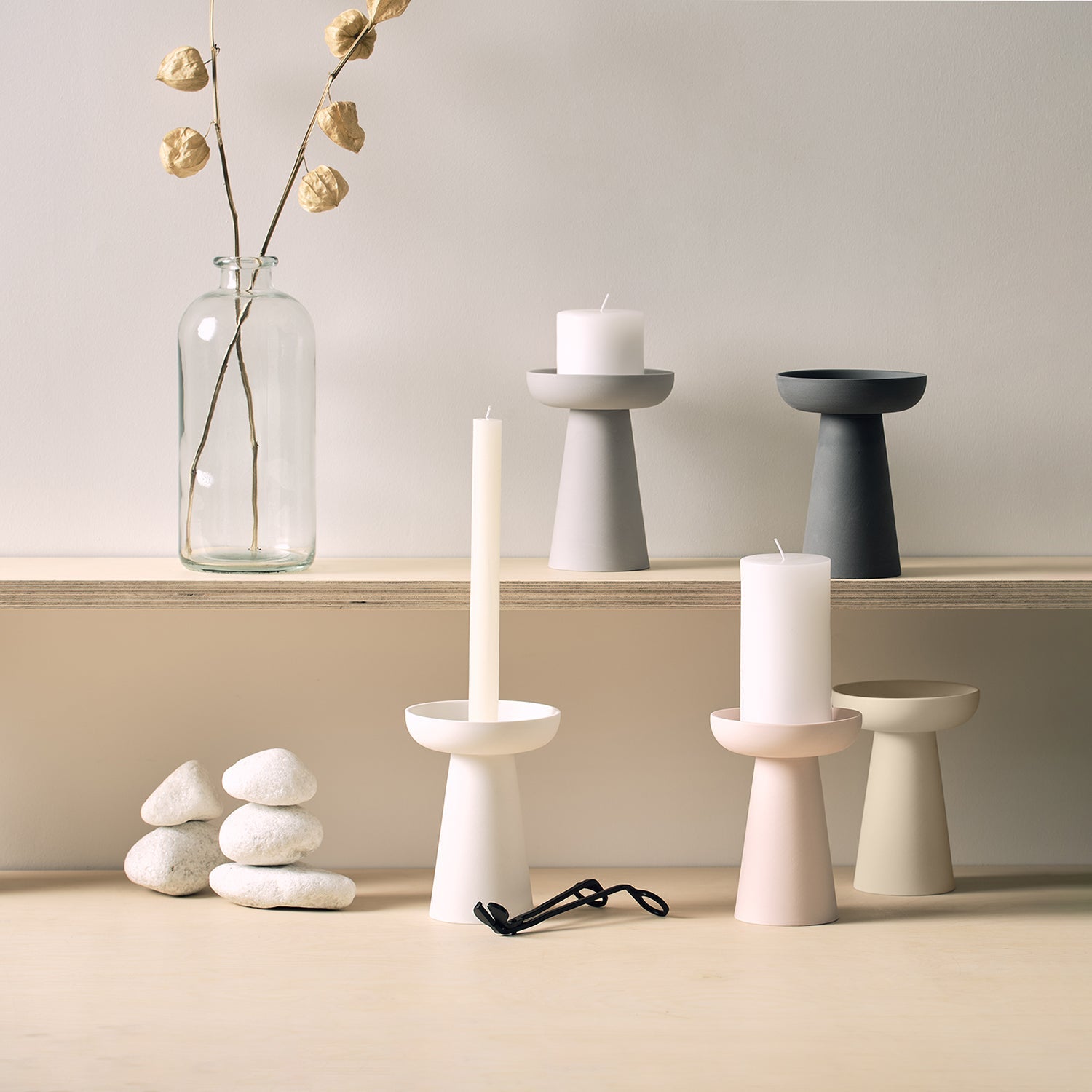 aery living | porcini candle holder large | white - LC