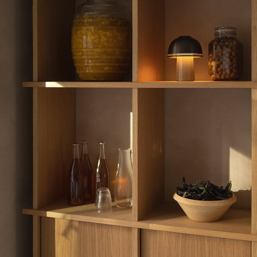 &tradition | raku portable lamp | beige grey + bronzed