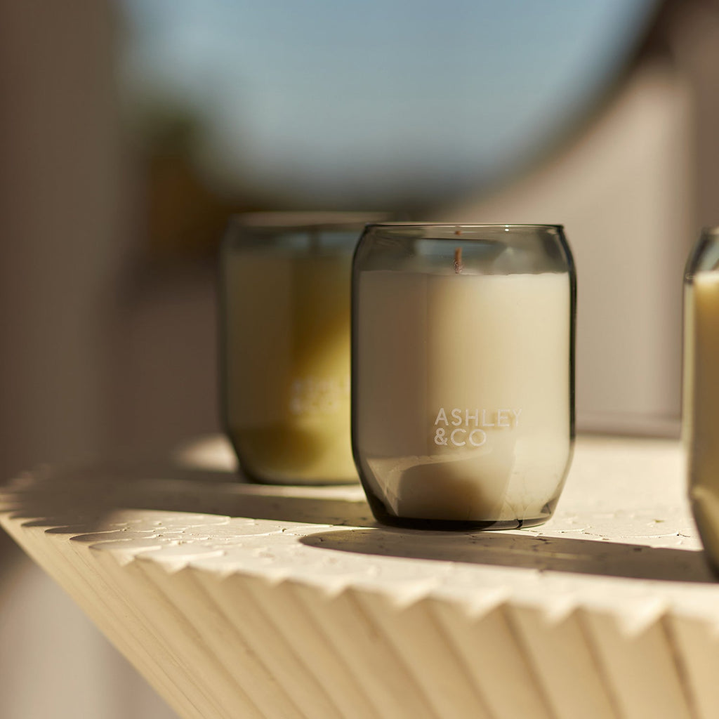 ashley + co | waxed perfume scented candle | bubbles + polkadots