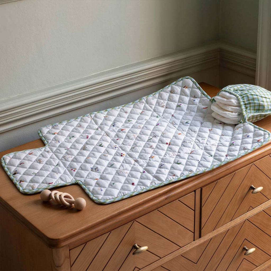 Avery Row Cotton Travel Baby Changing Mat - Greenhouse Gingham