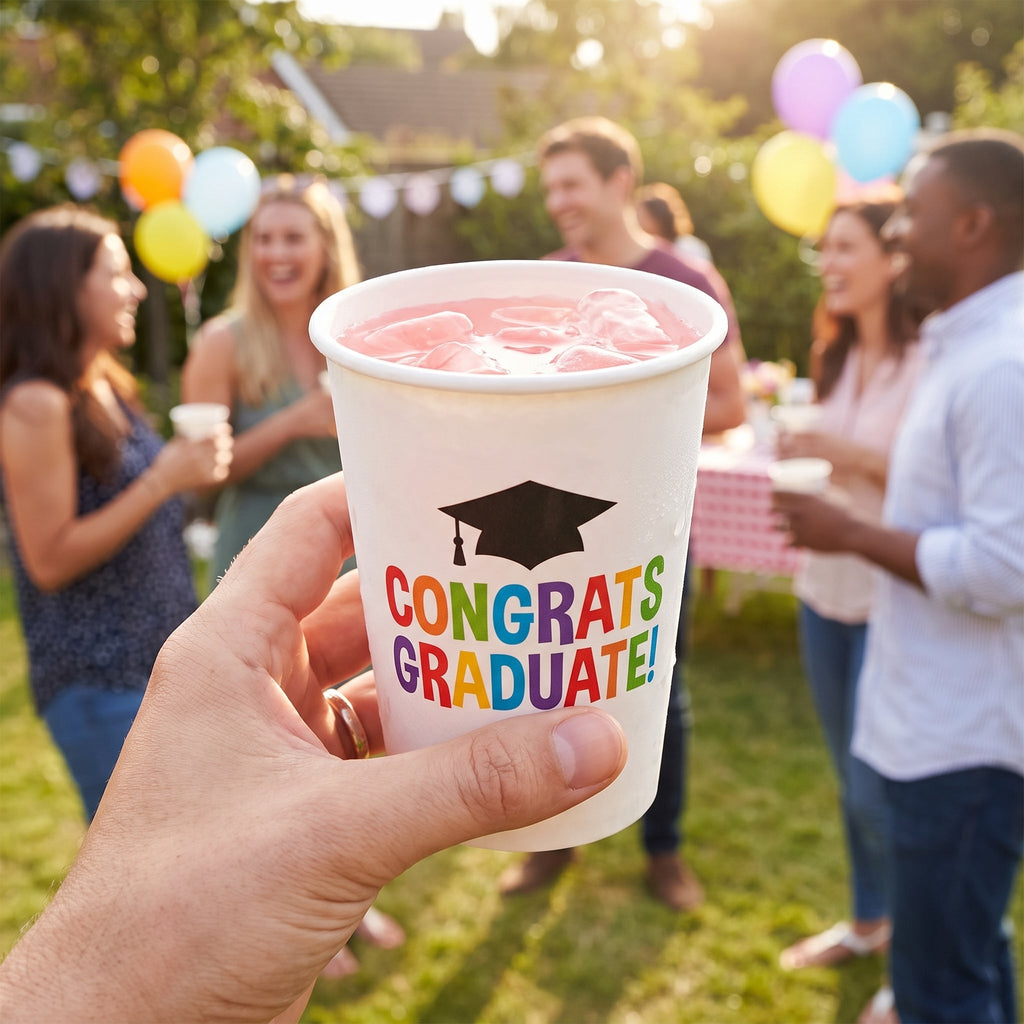 "Congrats Graduate" 9 oz. Paper Cups - 50 Pack