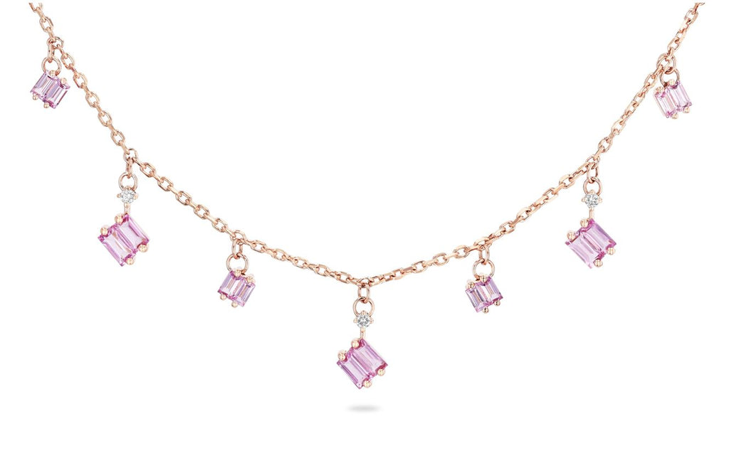 Sapphire Cascade Dangle Necklace