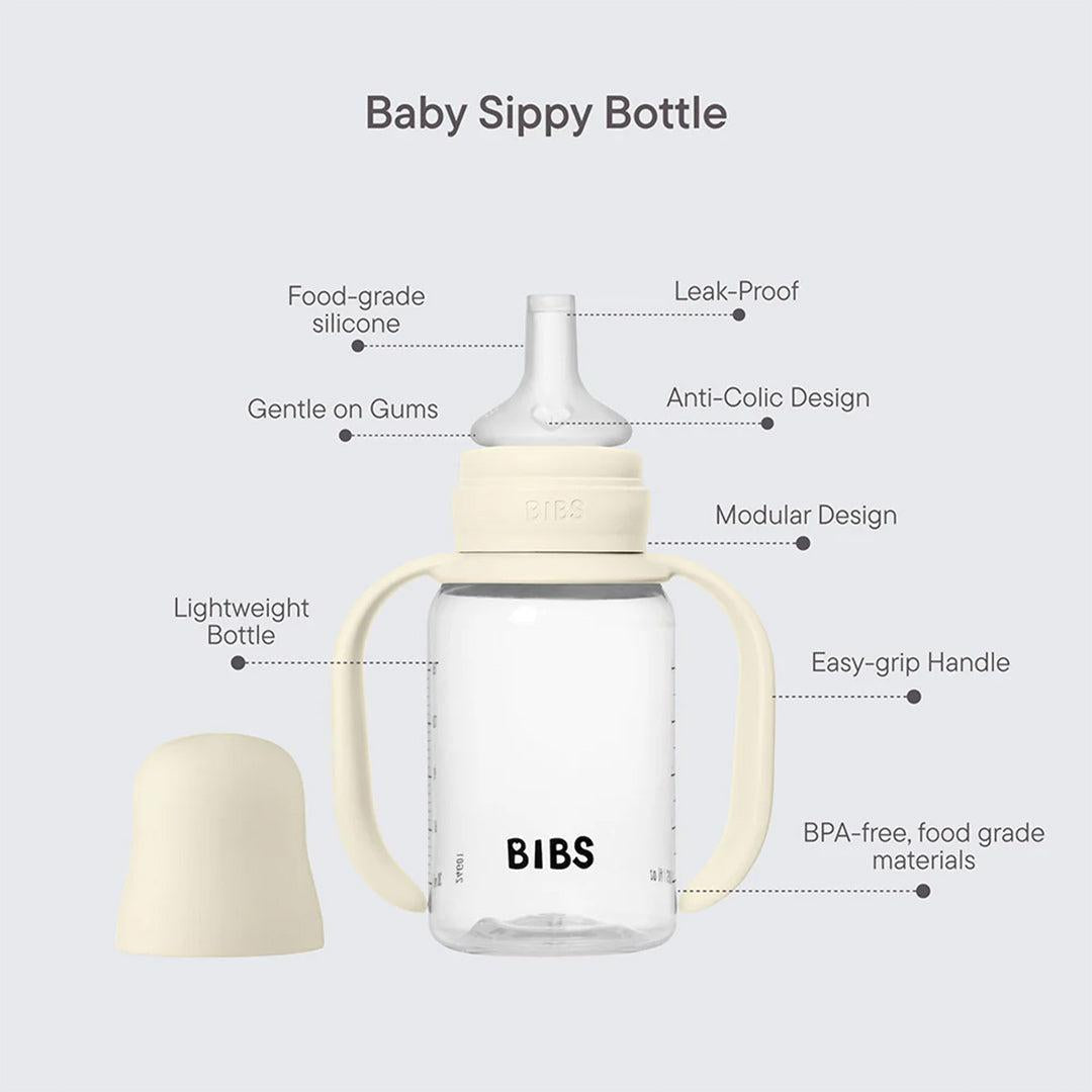 BIBS World Baby Sippy Bottle Spout Silicone 1 Pack 150ml - Sage
