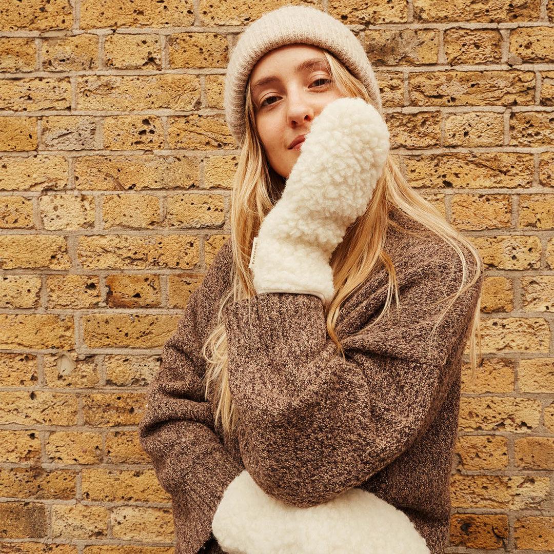 BINIBAMBA Merino Mama Mittens - Milk