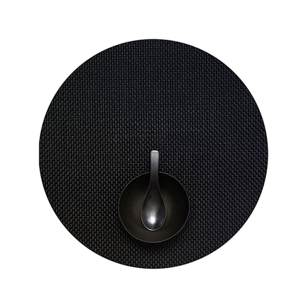 chilewich | placemat round | basketweave black