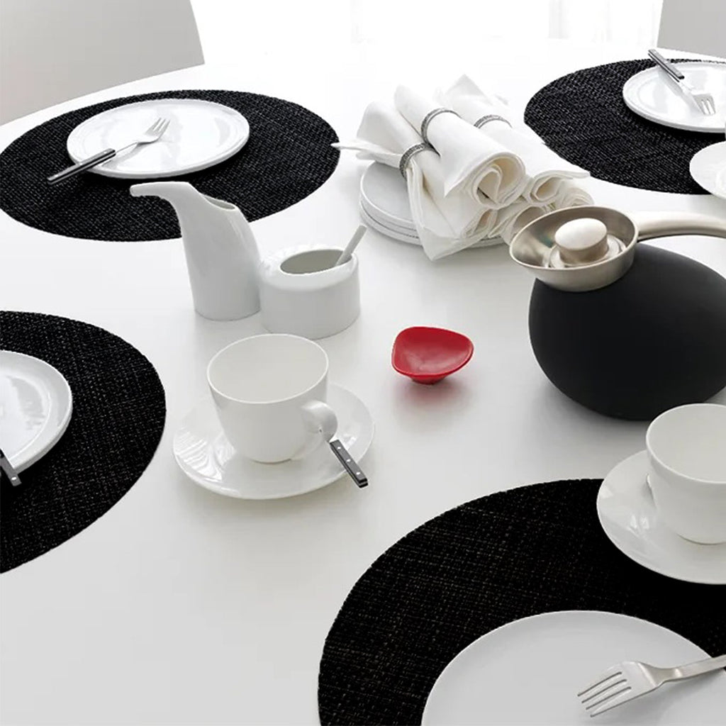 chilewich | placemat round | basketweave black