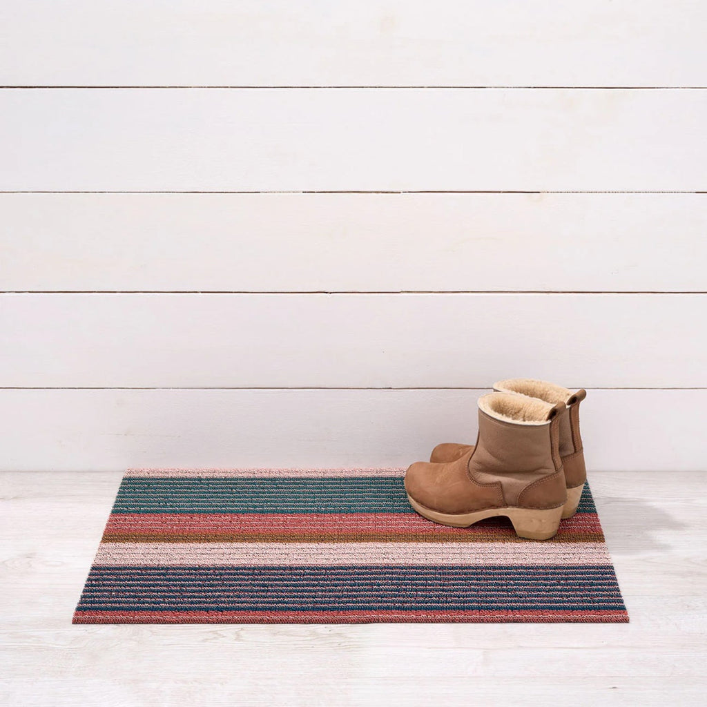 chilewich | shag doormat 46x71cm (18x28") | pleat stripe raspberry