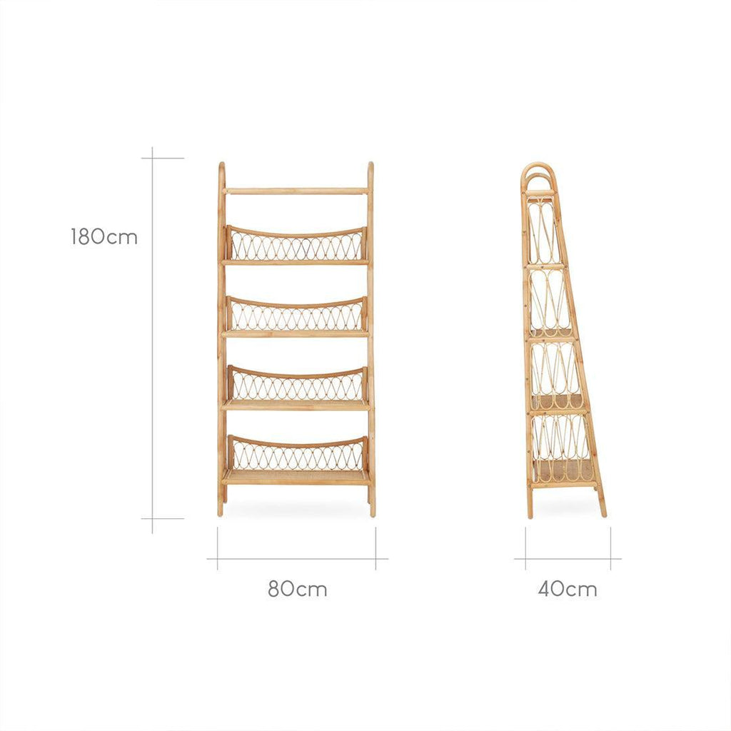 CuddleCo Aria 5 Tier Rattan Shelving Unit - Natural