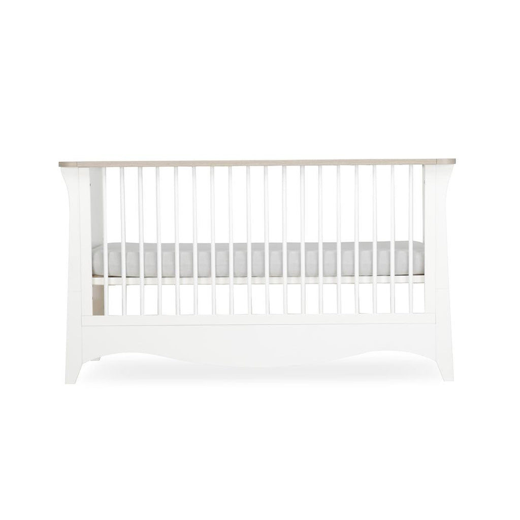 CuddleCo Clara 2 Piece Set 3-Drawer Dresser + Cot Bed  - White/Ash