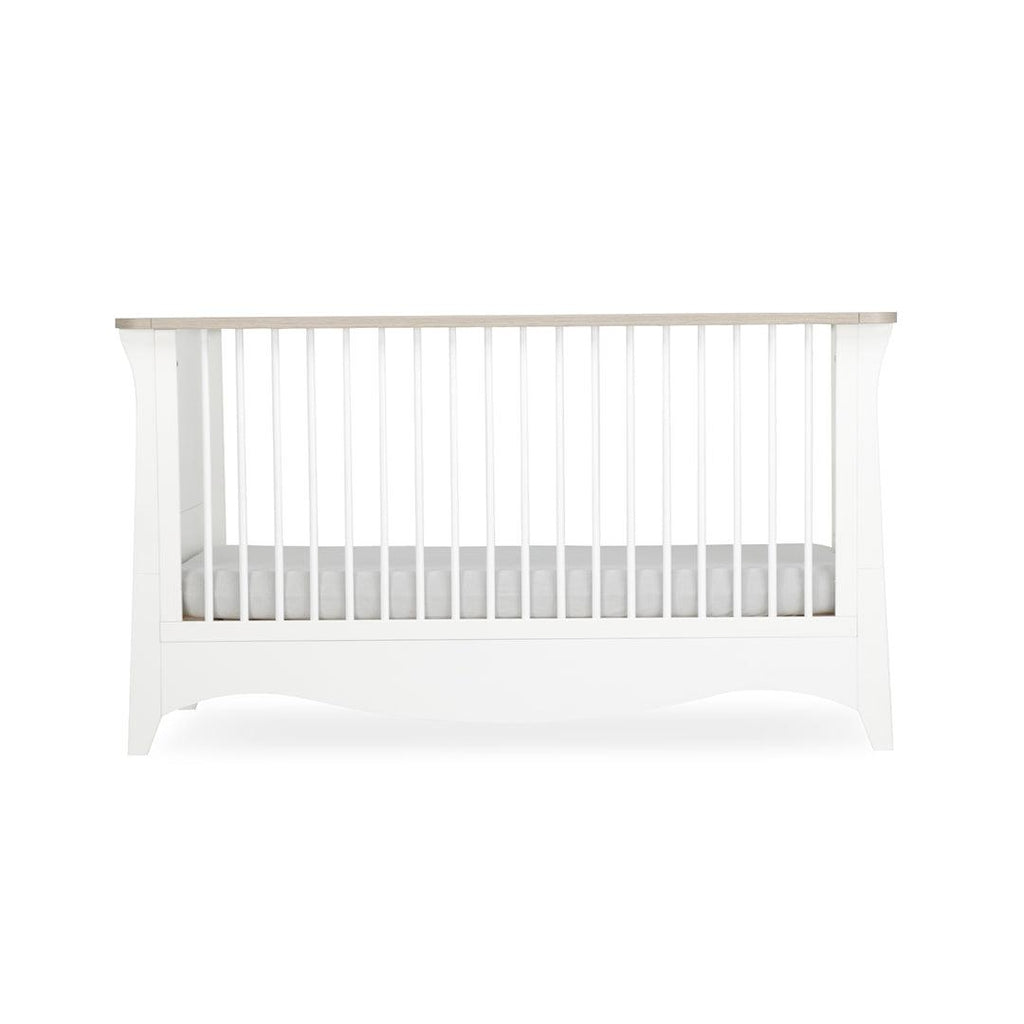 CuddleCo Clara 2 Piece Set 3-Drawer Dresser + Cot Bed  - White/Ash