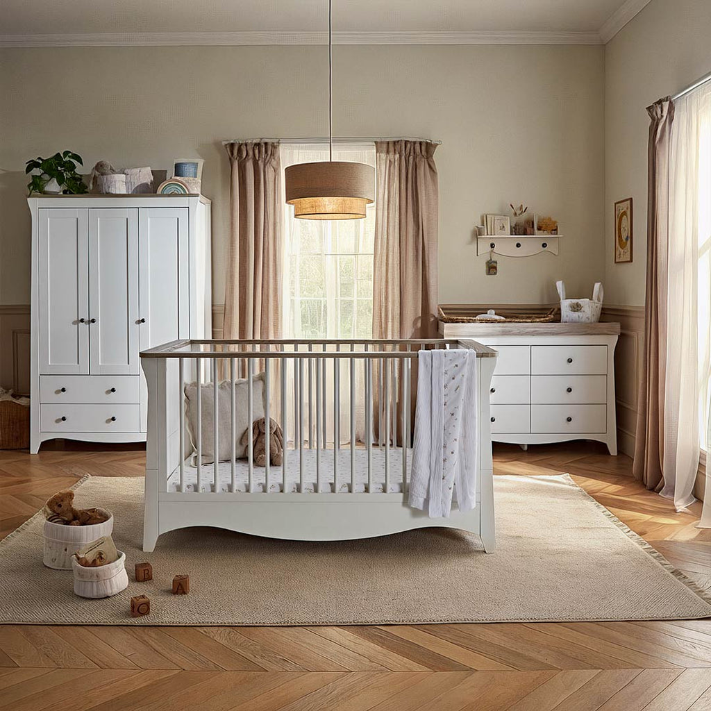CuddleCo Clara Luxe 3pc Set - White/Ash